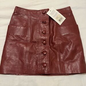 Sezane Alison Leather Mini Skirt | Sz 4 | NWT